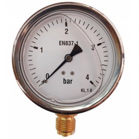 Manómetro glicerina Ø100mm vertical 1/2" 0 a 4bar