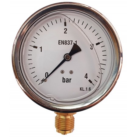 Manómetro glicerina Ø100mm vertical 1/2" 0 a 4bar
