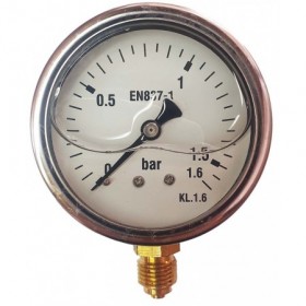 Manómetro glicerina Ø63mm vertical 1/4" 0 a 1.6bar