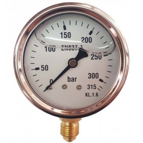 Manómetro glicerina Ø63mm vertical 1/4" 0 a 315bar
