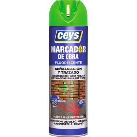 Bote 500ml spray marcador obra CEYS fluorescente verde