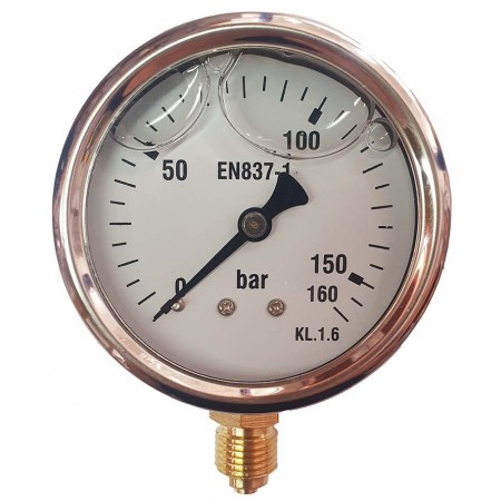 Manómetro glicerina Ø63mm vertical 1/4" 0 a 160bar