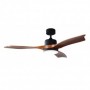 Ventilador de techo madera/negro 3 aspas con luz y mando FM VT-4000L Ø137cm