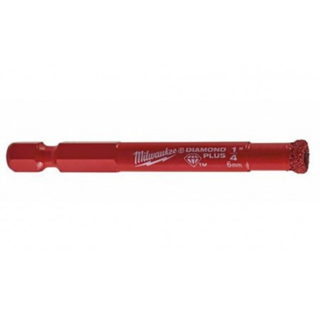 Broca material porcelánico MILWAUKEE DIAMOND PLUS Ø6mm 1/4"hex.
