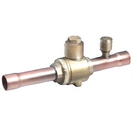 VALVULA DE BOLA SANHUA SBV03-319 SOLDAR 3/8" CON TOMA DE OBUS 1/4"