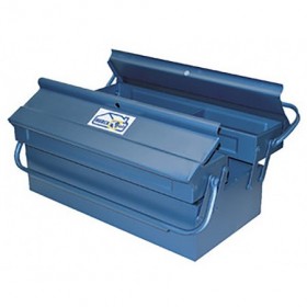 Caja metálica herramientas metálica con 3 compartimentos MERCATOOLS 400x200x160mm