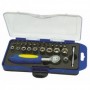 Set 39 uds Llave de carraca. vasos y puntas bits 1/4"MERCATOOLS