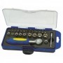 Set 39 uds Llave de carraca. vasos y puntas bits 1/4"MERCATOOLS