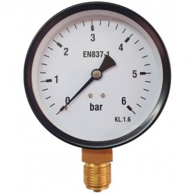 Manómetro Ø100mm vertical 1/2" 0 a 6bar