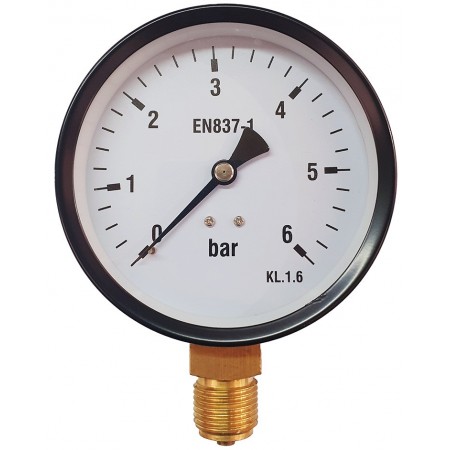 Manómetro Ø100mm vertical 1/2" 0 a 6bar