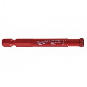Broca material porcelánico MILWAUKEE DIAMOND PLUS Ø6mm 1/4"hex.