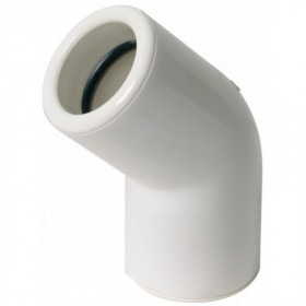Codo 45º tubo desagüe rígido PVC blanco Ø20 con junta