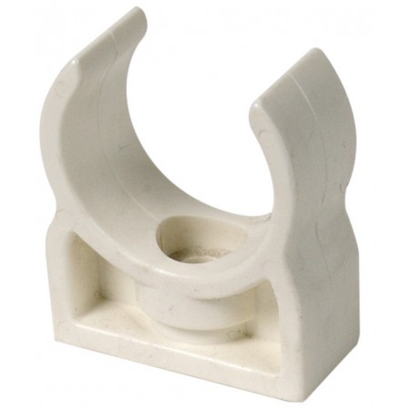 Abrazadera clip tubo de desagúe rígido PVC blanco Ø20