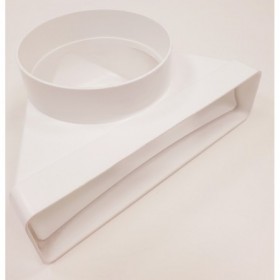 Cambio seccion 90º 55x220mm a Ø125mm PVC BLANCO