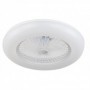 Ventilador de techo blanco tipo plafón con luz led y mando FABRILAMP PERI