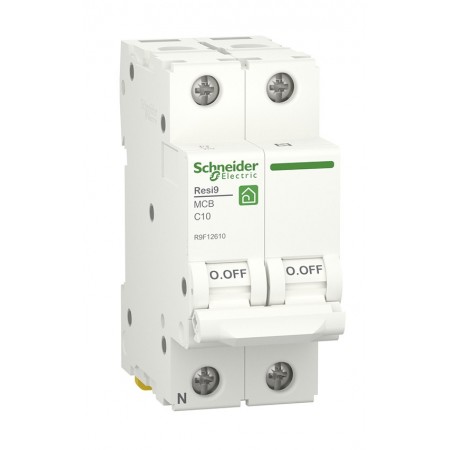 Interruptor magnetotérmico 1P+N 2 módulos 10A SCHNEIDER RESI9