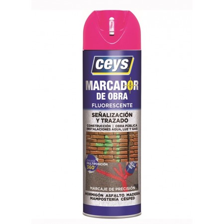 Bote 500ml spray marcador obra CEYS fluorescente fucsia