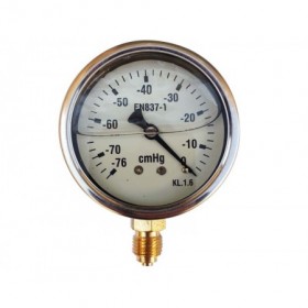 Vacuómetro glicerina Ø63mm vertical 1/4" -76 a 0 cmHg