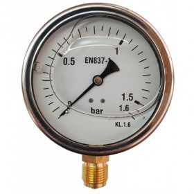 Manómetro glicerina Ø100mm vertical 1/2" 0 a 1.6bar