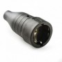 Base enchufe móvil schuko de goma negro TT 16A 250VAC IP44 VOLTIMERC