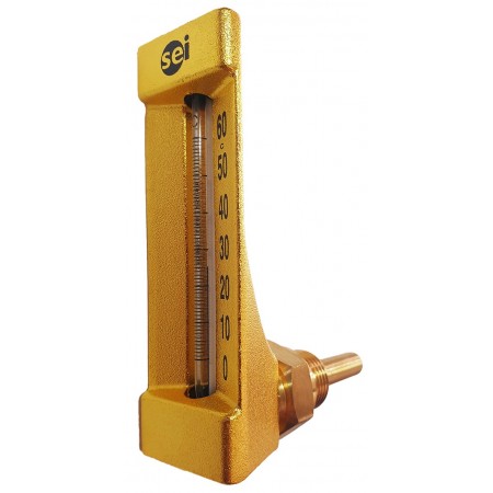 Termómetro capilla SEI angular caja 110x36mm inmersor 1/2"x50mm 0 a 60ºC