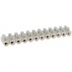 Regleta de conexiones eléctricas 12 polos blanca VOLTIMERC sección 25mm²