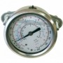 Manómetro de glicerina horizontal de alta con puente para R134a.R404A y R407C Ø63mm