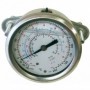 Manómetro de glicerina horizontal de alta con puente para R134a.R404A y R407C Ø63mm