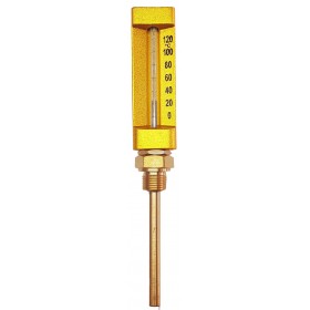 Termómetro capilla SEI recto caja 110x36mm inmersor 1/2"x100mm 0 a 120ºC