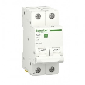 Interruptor magnetotérmico 1P+N 2 módulos 25A SCHNEIDER RESI9