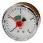 Manómetro Ø50mm horizontal con aguja roja y sector verde 1/4" 0 a 4bar