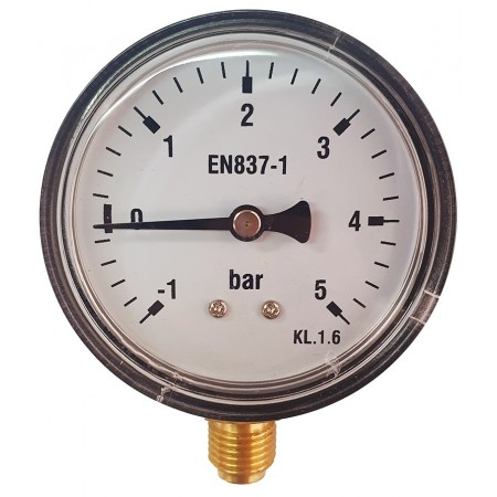 Manovacuómetro Ø60mm vertical 1/4" -1 a 5bar