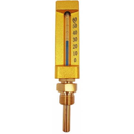 Termómetro capilla SEI recto caja 110x36mm inmersor 1/2"x50mm 0 a 60ºC