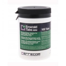 Pack de 100 tabletas biodegradables ERRECOM EMERALD TABS MINI para bandejas de condensados