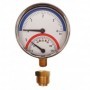 Termomanómetro Ø80mm vertical 1/2" 0 a 4bar 0 a 120ºC