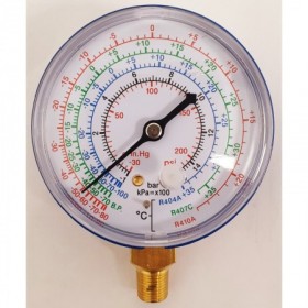 Manómetro vertical de baja presión 1/8" NPT para R410A Ø63mm