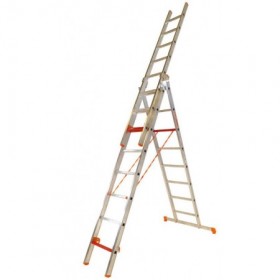 Escalera tijera triple 3 tramos 8+8+8 peldaños PLABELL