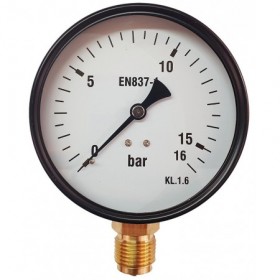 Manómetro Ø100mm vertical 1/2" 0 a 16bar