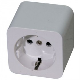 Base 1 enchufe schuko superficie porcelana VOLTIMERC TT 16A 250VAC