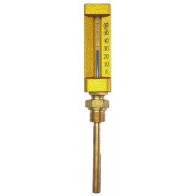 Termómetro capilla SEI recto caja 110x36mm inmersor 1/2"x100mm 0 a 60ºC