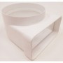 Cambio seccion 90º 55x110mm  a Ø100mm PVC BLANCO