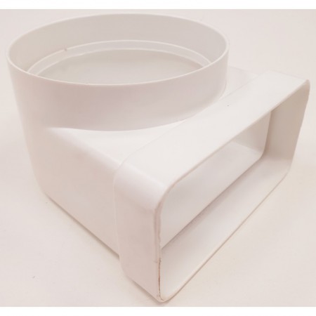 Cambio seccion 90º 55x110mm  a Ø100mm PVC BLANCO