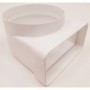 Cambio seccion 90º 55x110mm  a Ø100mm PVC BLANCO