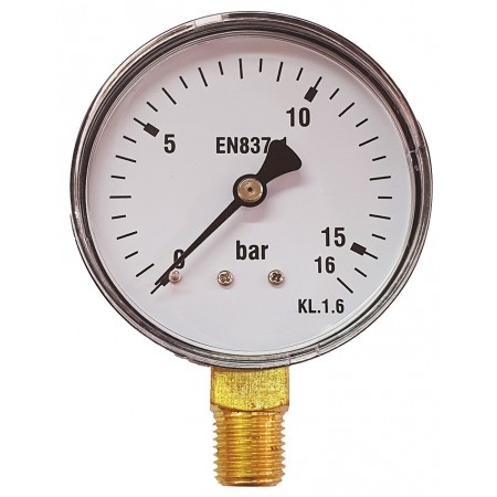 Manómetro Ø60mm vertical 1/4" 0 a 16bar