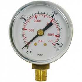 Manómetro regulador de oxígeno vertical 0-315b/PSI de 1/8" NPT Ø50mm