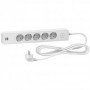Base 5 enchufes schuko TT + 2 tomas USB con cable 3m blanca SCHNEIDER UNICA