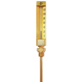 Termómetro capilla SEI recto caja 150x36mm inmersor 1/2"x100mm 0 a 120ºC