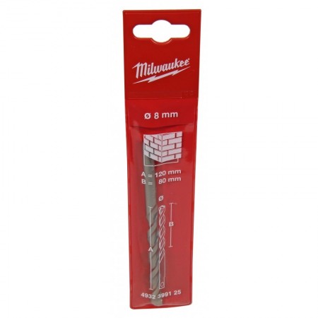 Broca piloto para corona universales MILWAUKEE TCT Ø8x120mm