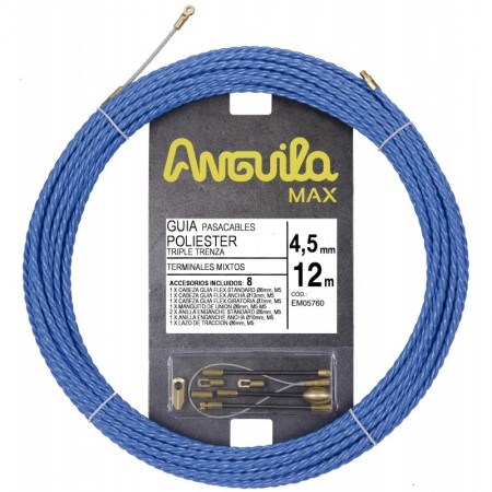 Rollo 12m guía pasacables POLIESTER TRIPLE ANGUILA MAX Ø4.5mm