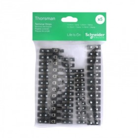 Bolsa 5uds regletas de conexiones eléctricas 12 polos negras SCHNEIDER 4-6-10(x2)-16mm²